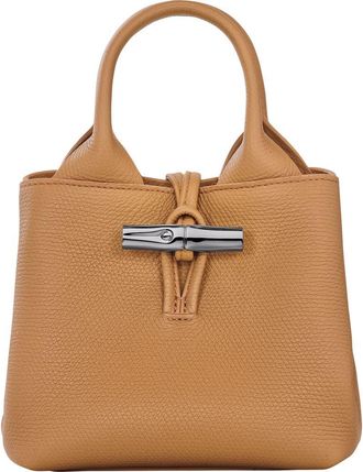 Longchamp Le Roseau Leather Top Handle Bag in Walnut at Nordstrom