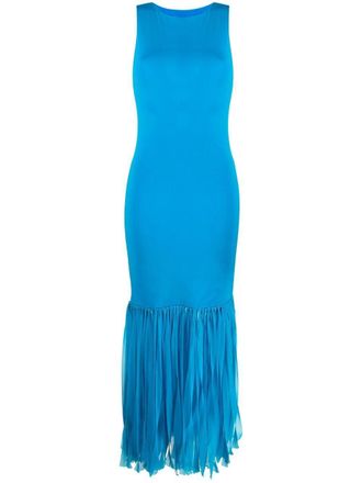 Prabal Gurung Abito da sera con frange - Blu