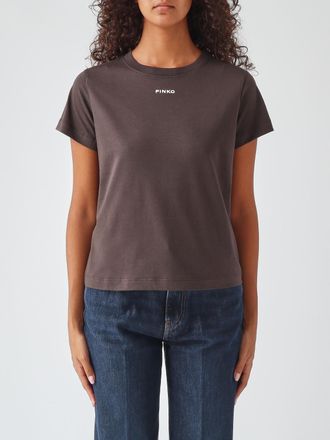 Pinko T-shirt in cotone a maniche corte con logo a contrasto