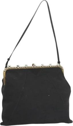 Miu Miu Pre-owned Cotton shoulder-bags - Dames - Vintage Schoudertas - Zwart - ONE Size - Katoen - Vintage