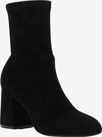 Stuart Weitzman Sockenstiefeletten aus Wildleder Flareblock 85