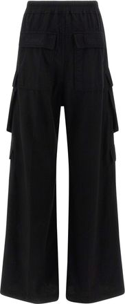 Rick Owens Womens Black Cotton Cargo Pants