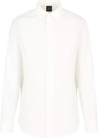 A|X Armani Exchange Camicia Logo Allover - Heren - Casual Overhemden - Wit - XL - Katoen - Overhemden
