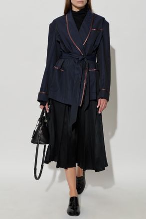 Maison Margiela Blazer With Tie Fastening, Womens, Navy Blue