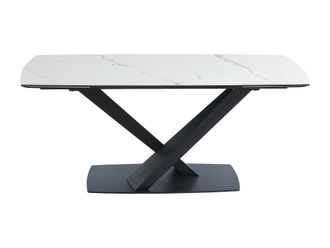 VENTE-UNIQUE.COM Mesa de comedor cristal negro, blanco