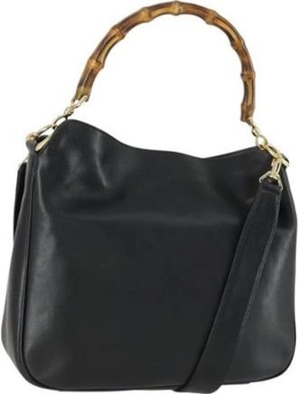 Gucci Pre-owned Handbags, female, Black, Size: ONE SIZE Pre-owned Leather Handbag