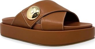 Shushop Katie Platform Slide Sandal in Camel at Nordstrom, Size 6.5