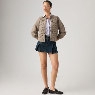 Levi's Inverted Pleat Mini Skirt - Womens - 23 - Dark Wash / Happy Tale Stone