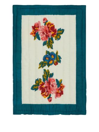 Lisa Corti Plaid met bloemenprint (100 cm x 70 cm) - Beige