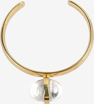 Tohum Design Goldener Armreif mit Bergkristall Lumia Suria