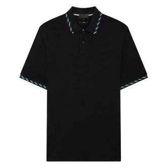 Ted Baker Ss House Check Jacquard Zwarte Poloshirt