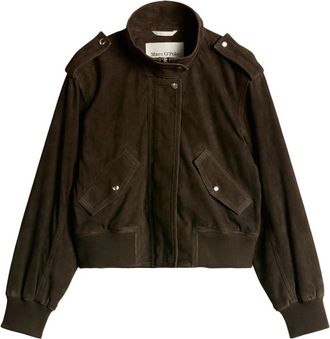 Marc O'Polo Leren Blouson - Dames - Zomerjassen - Bruin - S - Leer - Jassen