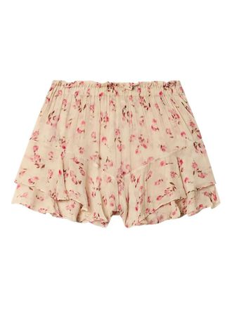 Isabel Marant Sornel shorts met bloemenprint en ruches - Beige