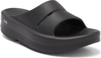 Oofos OOmega OOahh Slide Sandal in Black at Nordstrom Rack, Size 10