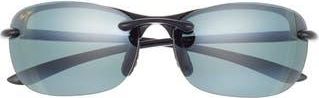 Maui Jim 64mm Polarized Bi-Gradient Wrap Sunglasses in Black Black Grey at Nordstrom Rack