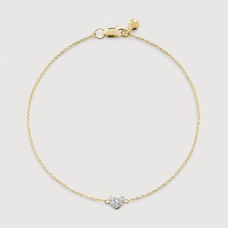 Monica Vinader Gold Mini Heart Diamond Chain Bracelet Lab Grown Diamond