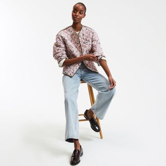 La Redoute Collections Kort gewatteerd jasje met print, aan twee kanten te dragen