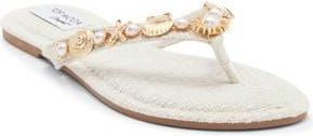 Top Moda Robin Flip Flop in Beige Linen at Nordstrom Rack, Size 6.5