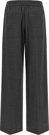 Brunello Cucinelli Womens Gray Virgin Wool Flared Pants
