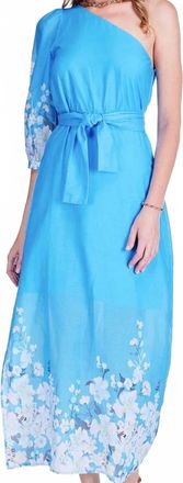 Jade Yoga One Shoulder Dress In Sky Garden