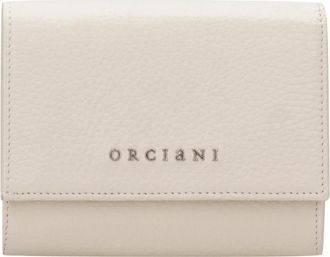 Orciani Gegranuleerde leren envelop portemonnee met logo - Dames - Portefeuilles - Beige - ONE Size - Leer - Accessoires
