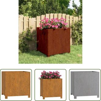 vidaXL Fioriera in acciaio corten - Fioriera con Gambe Ruggine 50x50x50 cm Acciaio Corten