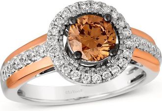 Le Vian Ladies Le Vian Couture Chocolate Solitaire Rings set in 18K Two Tone Gold
