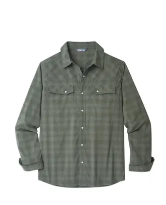Stio | Mens Eddy Shirt Long Sleeve, Size Extra Small in Deep Shade Plaid