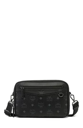 MCM Diamond Camera Bag in Visetos in Black at Nordstrom
