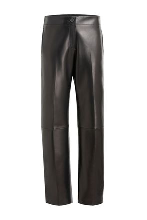 Khaite Mita Low-Rise Plong&eacute; Leather Pants