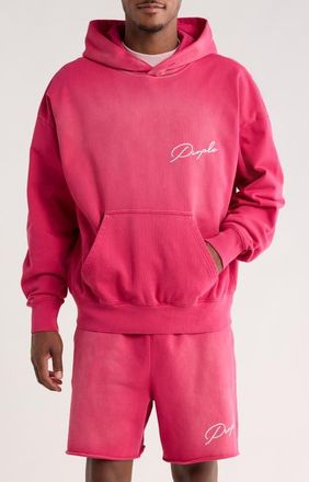 Purple Ombr&eacute; Cotton Graphic Hoodie in Red at Nordstrom, Size Xx-Large