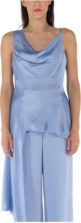 SIMKHAI Tops, Dames, Blauw, S, Asymmetrische Ronnie Top