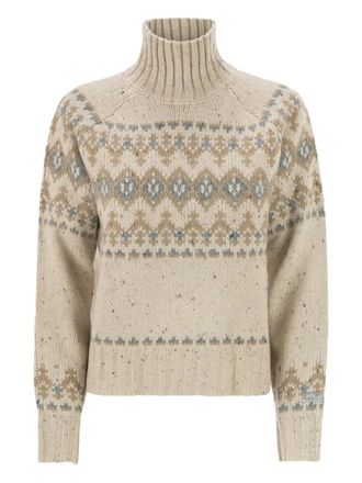 MC2 Saint Barth Myra Donegal high-neck sweater - women - Wool/Acrylic - M - Neutrals