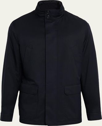 Ermenegildo Zegna Mens Technical Full-Zip Car Coat