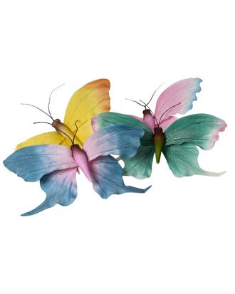 Two's Company Set Of 8 Oversized Clip Butterflies