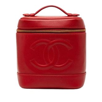 Chanel Pre-owned Vintage Vanity Bag - Dames - Pre-owned - Rood - Maat: ONE Size Leer