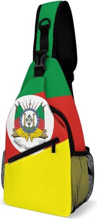 Generic Flag of Rio Grande Do Sul State in Brazil Unisex Shoulder Bags Casual Crossbody Chest Bag Sling Backpack for Hiking Cycling Travel