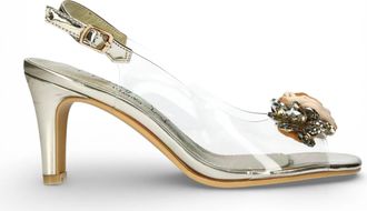 Laura Vita Mira 05 Clear Golden Slip-On Cinderella Heel Sandals