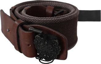Ermanno Scervino Donkerbruine leren logogesp riem - Dames - Riemen - Bruin - ONE Size - Leer - Accessoires