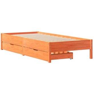 vidaXL Estructura De Cama Sin Colch&oacute;n Madera Maciza Marr&oacute;n 90x190 Cm Vidaxl