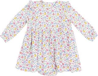 Angel Dear Fall Fruit Floral Long Sleeve Skirted Bodysuit in Ivory at Nordstrom, Size 12-18M