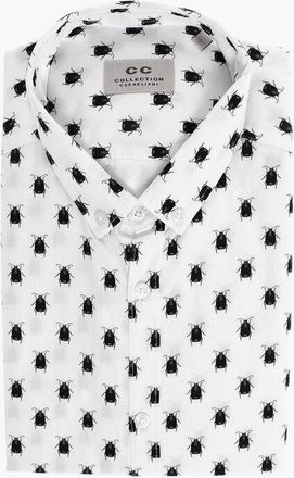 Corneliani CC COLLECTION Short-sleeved SCARAB Shirt with Button-down Co size 39