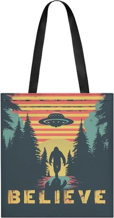 Generic Believe Bigfoot Sasquatch Tote Bag for Women Men Shoulder Bags Purses Pouch Handbags