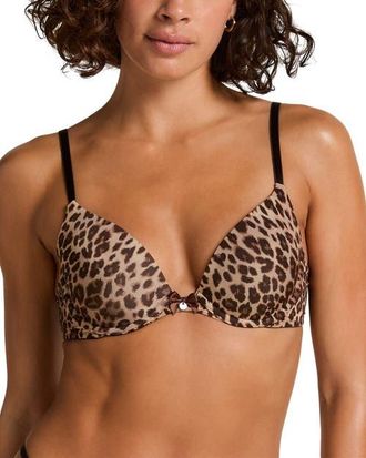 Hunkem&ouml;ller Plunge Padded Underwired Bra in Light Brown at Nordstrom, Size 38D