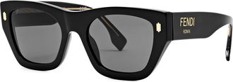 Fendi Roma Rectangle-frame Sunglasses - Black