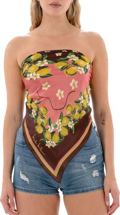 Nicole Miller Lemon Print Square Scarf in Orange at Nordstrom Rack