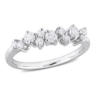 Amour 1/2 CT TW Diamond Semi-Eternity Ring in Platinum