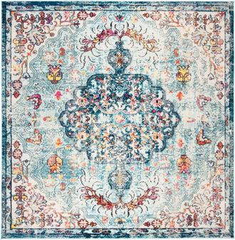 Safavieh Alfombra azul marino/azul claro 152 x 152 cm