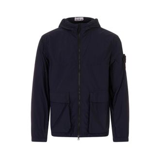 Stone Island Light Jackets, male, Blue, Size: XL Short Parka