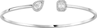 Messika 18k White Gold My Twin Toi & Moi Thin Diamond Bangle, Size S